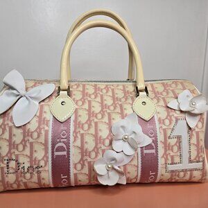 (SOLD)Authentic Christian Dior pink girly mini boston bag